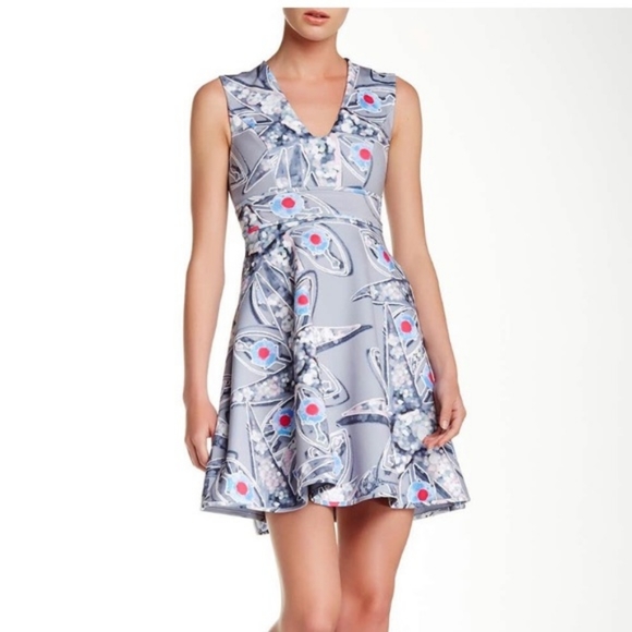 Cynthia Rowley Abstract Neoprene Scuba Skate Dress - Picture 1 of 6